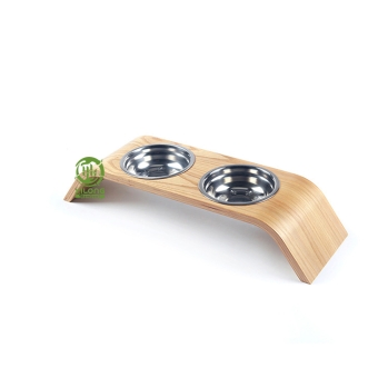 Bamboo Pet Feeder Holder